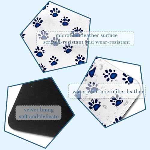 Funda para portátil de 35x25,9 cm azul oscuro con diseño de huellas 3