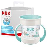 NUK Magic Cup Tasse d’Apprentissage | Rebord antifuite 360° | 6+ mois | Poignées ergonomiques | 160 ml | Turquoise (souris)