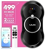 Lilin Robô Limpa Vidros HCR10, Robô de Limpeza de Janelas com Bivolt, Bicos duplos com spray ultrassônico com Bateria de Emergência e Sensores de Bordas Antiqueda, Planejamento inteligente de caminho