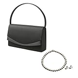 [マーガレット　ゴールド] 日本製 フォーマルバッグ・白ネックレス・白イヤリング 【 3点セット】 1E/L