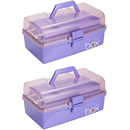 12'' Three-Layer Clear Plastic Storage Box (2 pack)
