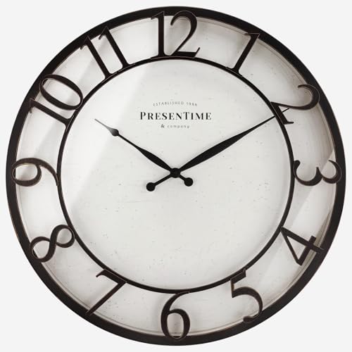 Presentime & Co 21" Farmhouse Series Wall Clock,Vintage Style, Retro