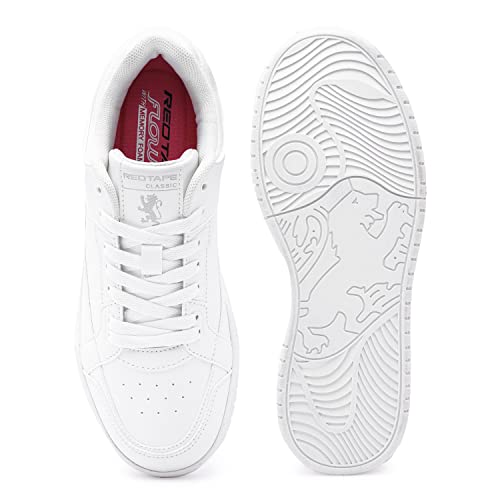 Image of Red Tape Women's Sneakers White Pu Round Lace-Up Lightweight Comfort