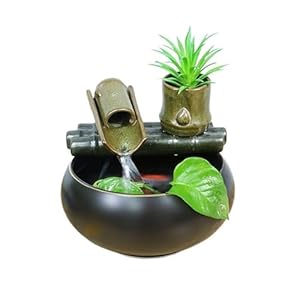 FAJNUZI2024 Rustikaler Keramik Tischbrunnen Zyklusstil