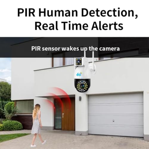 Image of securinnov 6MP 4G SIM Dual Lens Outdoor PTZ CCTV Camera | 360 Rotation | Color Night Vision | Smart Auto Tracking | Two-Way Audio | Wireless Security with V380 Pro App (4G Dual Lens PTZ)