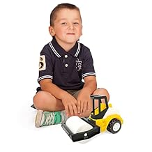 Wader 35365 35365-Tech Truck Road Roller with Sturdy Steel Axles, Approx. 26 x 14.5 x 19 cm, Yellow, from 12 Months, Ideal as a Gift for Creative Play