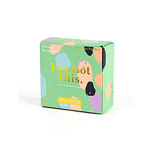 You Got This Shower Steamers - Ginger, Grapefruit and Orange Scented Wellness Wonders - Pack of 8 Shower Bombs - Pampering Gift Idea