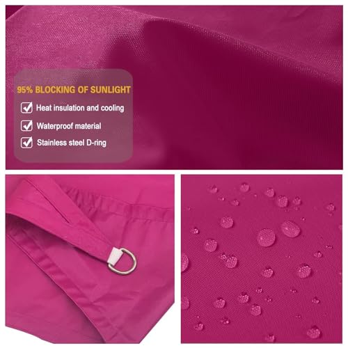 Voile d'ombrage imperméable 2,5 x 2 m avec corde et kit de fixation extérieur