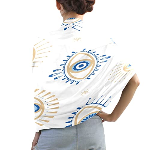 Kll Silk Scarf For Women Fashion Polyester Lightweight Soft Wrap Shawl Scarves Holiday Gifts Evil Eye Magic Occult #TOP5