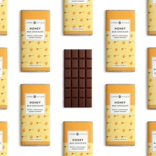 Honing Infused Milk Chocolate Bar geschikt voor Vegetariërs Pretty Artisan Gift Chocolate - Image 3