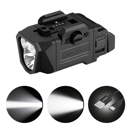 Image of OLIGHT PL X Tactical Flashlight Rechargeable USB-C Dual Beams Strobe Combo 22,500 Candelas Spotlight and 1,200 Lumens Floodlight Adjustable & Reversible Lugs, for 1913 / GL Rail Mount (Matte Black)
