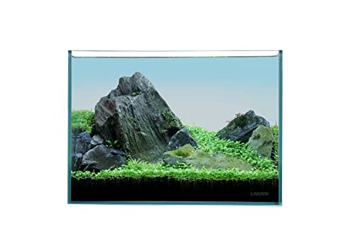 Image of LANDEN 36N 5 Gallon Rimless Low Iron Aquarium Tank, 14.2 inch W x 8.7 inch D x 10.2 inch H (36cm x 22cm x 26cm) 5mm Thickness with Black Nano Foam Leveling mat Included
