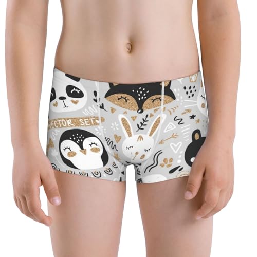 Boys' Cotton Boxer Brief Soft Underwear-Funny Animals Series