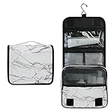 AUUXVA Hanging Toiletry Bag Art Abstract Marble Travel Cosmetics Bag Portable Toiletry Kit for Women...