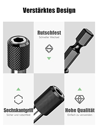 Mellbree 3 Stück magnetischer Bithalter, Schnellwechsel, 60 mm, 1/4, geeignet für Bohrmaschinen, Schraubendreher, Windschrauben usw. Akkuschrauber, Bohrmaschinen, Bithalter