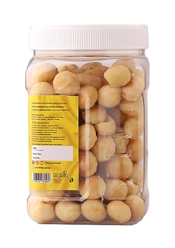 Image of Pureheart Salted Macadamia (650 gm, Pack of 2) Premium Roasted Australian Macadamia Nuts, Rich in Antioxidants - Whole, Exotic, and Crunchy Dry Fruits, Ideal Snacks, No Additives - Reusable Jar