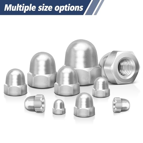 50 Stück Hutmuttern M6 Edelstahl Kappenmuttern, Leryati M6 Muttern DIN1587 Sechskant-Hutmuttern hohe Form A2 V2A Hutmutter, Hutmuttern für Schrauben, Mutter Gewindestange & Gewindebolzen