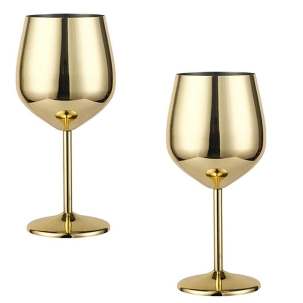 Verres à vin en or NIDONE incassables de 500ml parfaits pour les apéritifs et terrasses