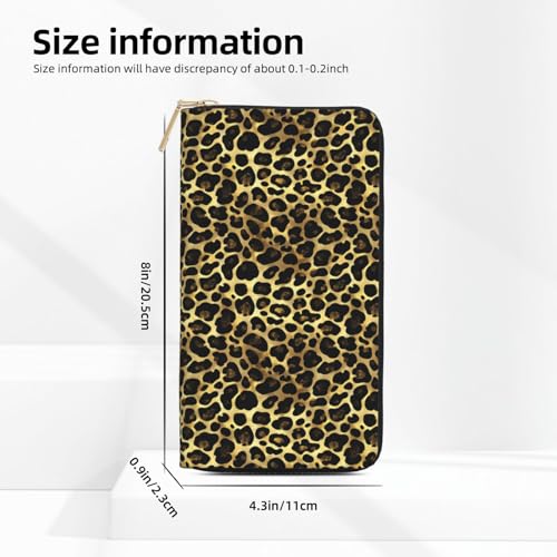 Black Gold Leopard Print Wallet Women Men, Long PU Leather Wallets for Women, Cute Womens Travel Wallet Purse Pouch with Zipper Pocket3