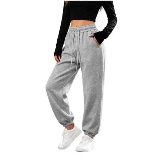 XUNRYAN Fleece Joggers for Women Elastic Waist Gym Sweatpants with Pockets - image 5