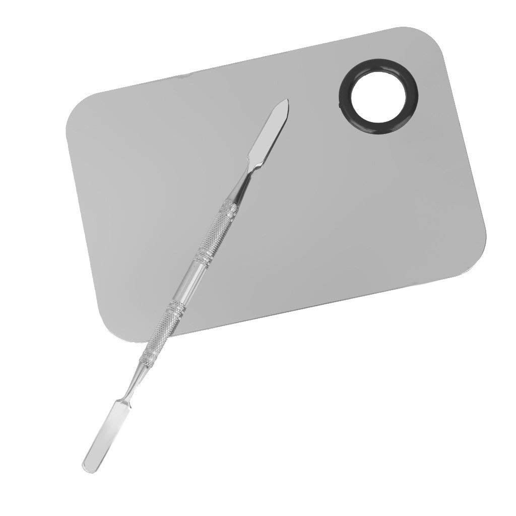 angelie Stainless Steel Makeup Mixing Blending Palette With Spatula-picture-18