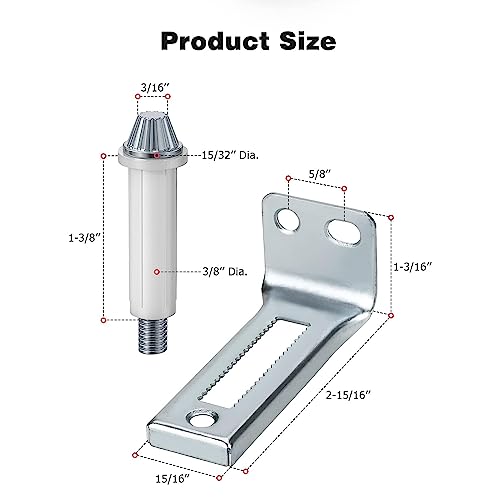Kit de Herrajes para Puertas Abatibles Mejorado: Pivotes Inferiores, Placa de Soporte Metálica y Tornillos en Forma de Paraguas para Puertas de Clóset miniatura 3