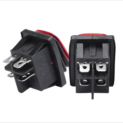 Interruptor basculante T85 IP67 de 4 pines con LED rojo de 220V 5