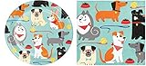 Dog Party Dessert Plates (16) and Beverage Napkins (16) Bundle
