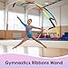 YGEOMER 2Pcs Dance Ribbons for Kids, 1 Neon Rainbow Gradient & 1 Sparkling Pink & Blue Gymnastics Ribbon Wands, Ballet Party Favors for Girls, Birthday Performance Props