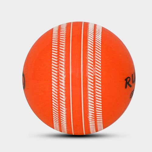 Image of RUBX PVC T-20 Practice Cricket Wind Balls 110g Pack of 3, Standard Size, Suitable for Training & Casual Play (Orange)