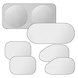 GAOLAOSY 6PCS Reflective Car Windshield Sunshade, Foldable Side Window Sun Shade with Storage Bag for Front & Rear Windshields, Privacy Protection Cover Block UV Rays, Keep Cool for Most Cars