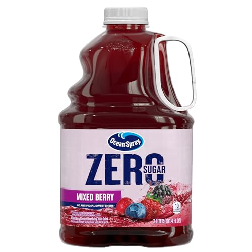 Image of Ocean Spray ZERO Sugar Mixed Berry Juice Drink, Cranberry Juice Drink Sweetened with Stevia, 101.4 Fl Oz Bottle (Pack of 6)