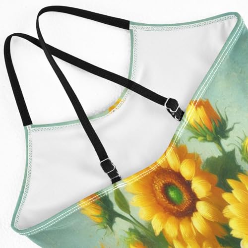 Sunflower Light Blue Swimsuit for Girls Bathing Suit Swimwear Swimsuits Summer Beach One Piece4