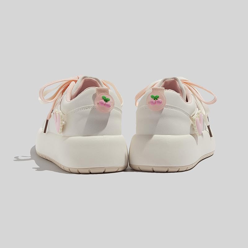 Y2K Cute Shoes Walking Sneakers for Women Chunky Pink Contrast Rabbit Flower Cherry Accents US 4-84