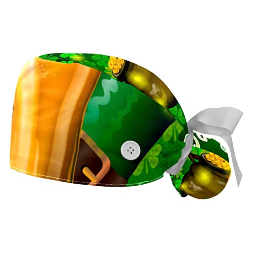 Chapeaux de travail vœux Saint Patrick bière pour cheveux longs et courts