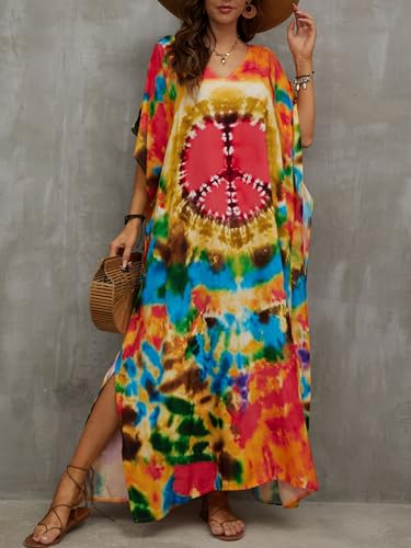 Image of Kaftan Dresses for Women Plus Size Summer Beach Dress with Print and Swim Cover Ups