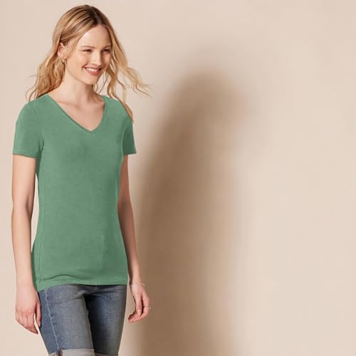 Image of Amazon Essentials Women's Regular-Fit Short-Sleeve V-Neck T-Shirt, Multipacks