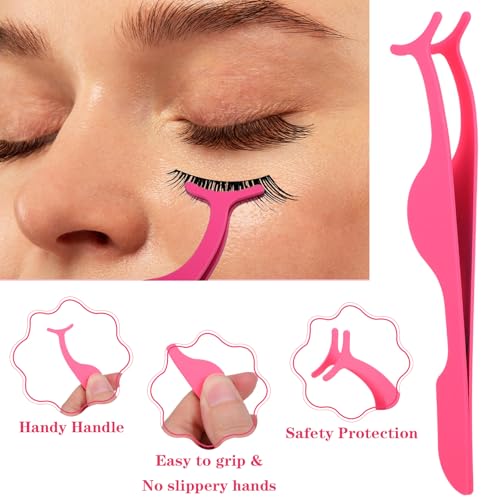 YUXIANLB Lash Applicator Tool Set Eyelash Extension Tweezers 5 Pcs Soft Brush False Eyelashes Applicator for Beginners Professionals DIY Cluster Lashes Kit for Makeup Artists Beauty Enthusiasts