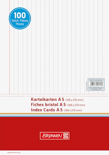 Brunnen Karteikarte A5 lin ws 100St