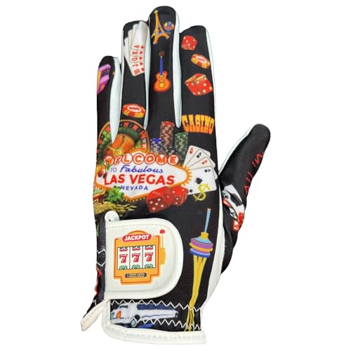 Giggle Golf Women's Golf Glove (Medium, Worn On Left Hand, Las Vegas)