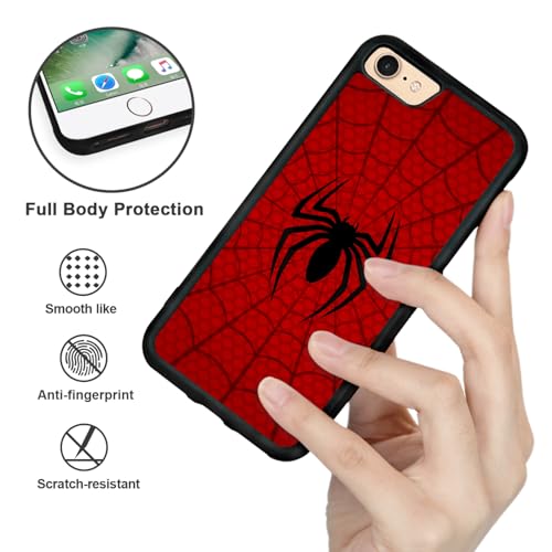 Odhtst Red Phone Case Spider Compatible with iPhone 7/8/SE2020 - Shockproof Protective Cute Cool Spider-Web Phone Case Compatible with iPhone 7/8/SE2020 Case 4.7 Inch for Man Girls Women Boy Black Red by Odhtst - Used condition - Image 3