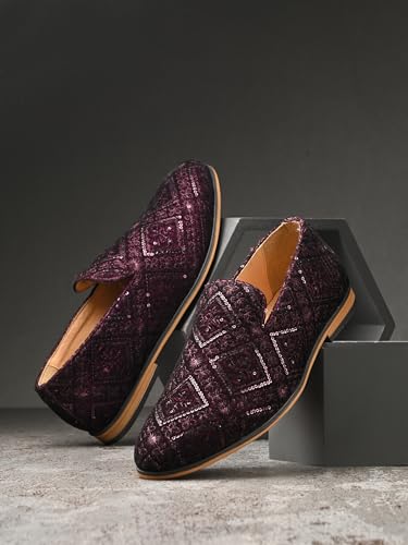 Image of San Frissco Men's Loafers Ethnic Mojaris Casual Slip On Shoes /Soft Cushioned Footbed Insole with TPR Sole /Stylish Lightweight Mojaris Perfect for Party Weddings Festive Season