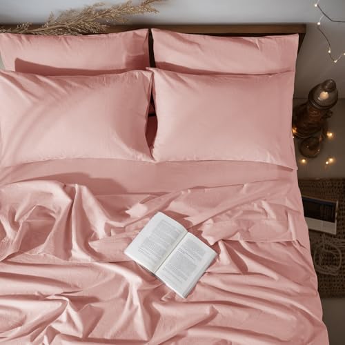 Image of LBRO2M 100% French Pure Linen Sheet Set 6Pcs, 16 inch Deep Pocket Full Size