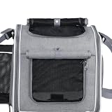 ZAICOLER Koszyk Rowerowy dla Psa do 8 Kg Rozszerzalny I Składany 4 Drzwi,4 Siatki,Konstrukcja Z Miękkiej Skorupy Plecak Transportowy Windows Bike Metalową Wytrzymała Tkanina Oxford (GREY)