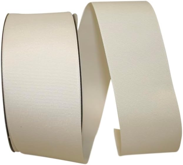 Reliant Ribbon Grosgrain Texture Ribbon, 2-1/4 Inch X 50 Yards, Antique White