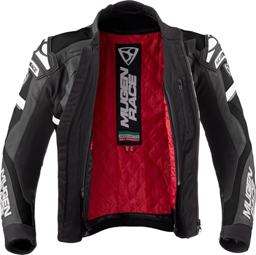 Blouson de moto en cuir Marcus noir et blanc taille 48 - 4
