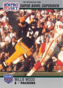 Willie Wood football card (Green Bay Packers) 1990 Pro Set #115 Super Bowl Supermen