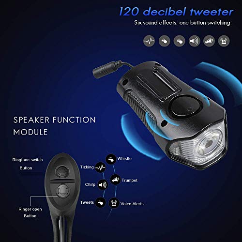 Lista USB Rechargeable LED Bicycle Front Light, Bike Speedometer Odometer, Bicycle Horn Loud, 3 in 1 Bike Headlight with LCD Display Mountain Bike Cycling Accessories 3 413b0vg5ydL