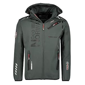 GEO NORWAY Royaute Men Softshelljas voor heren, outdoor, overgangsjas, winddichte winterjas, ideaal outdoor-activiteiten, softshelljack, functionele jas, warm