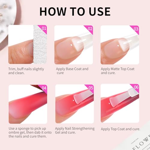Set de Gel para Uñas Ombre 12 Colores con Esponjas miniatura 6